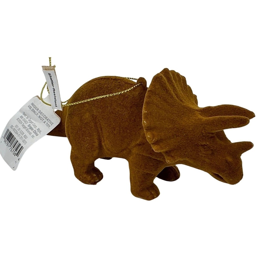 Set Of 3 Wondershop at Target Triceratops Dinosaur Ornament Holiday Decoration